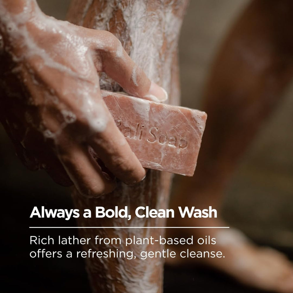 Bali Soap Masculine Collection sandalwood-mint-scent-closeup—distinct masculine fragrance.