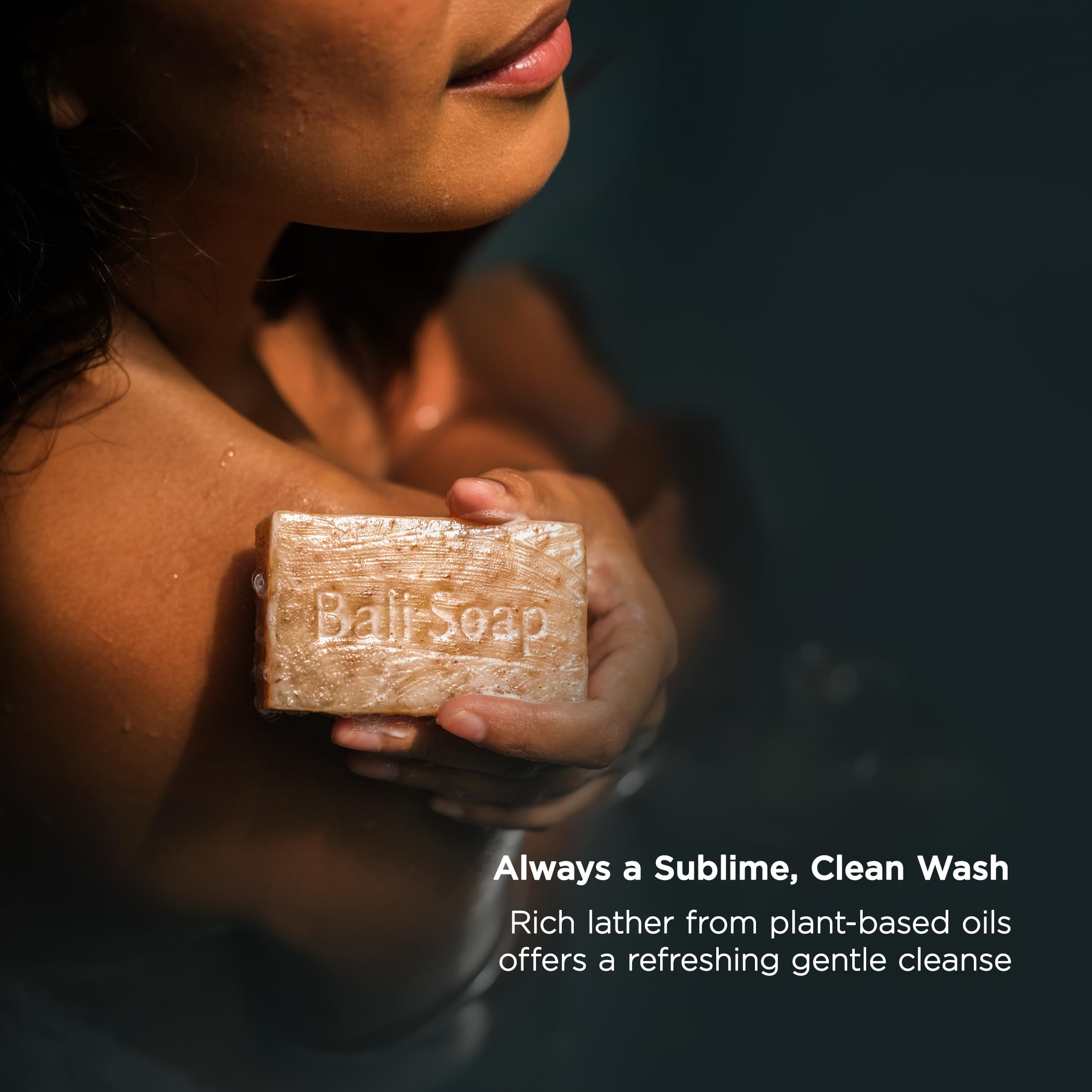 Bali Soap plumeria bar close-up with floral aroma for resort-like relaxation