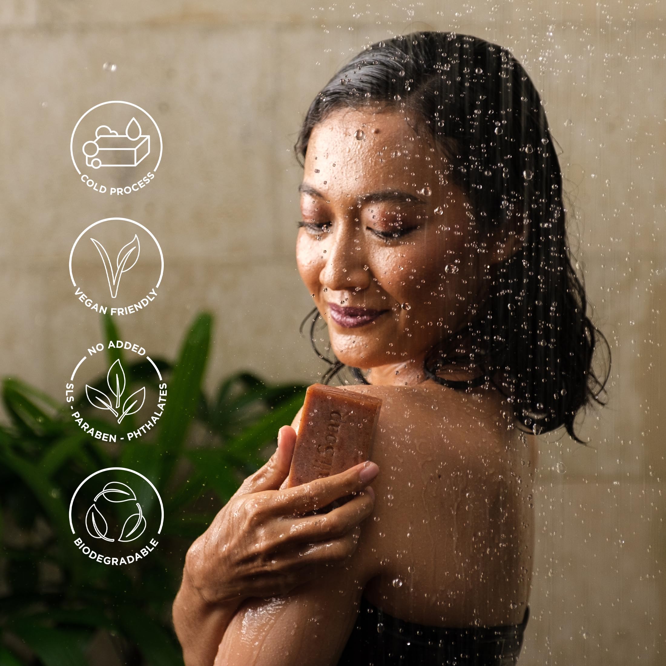 Bali Soap Feminine Collection bar texture closeup, glycerin-rich moisturizing cleanse.