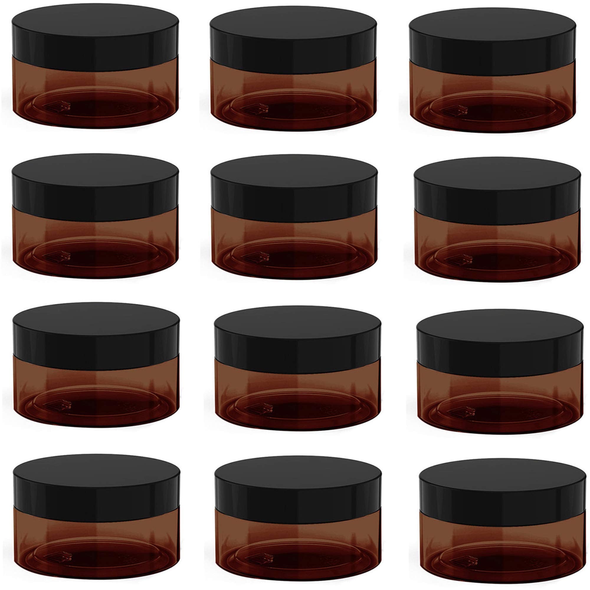 BallHull amber 4oz jar with black lid shows secure lid for travel-friendly storage.