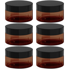 BallHull amber plastic jar 6-pack preserves cosmetics with UV protection and leak-resistance.
