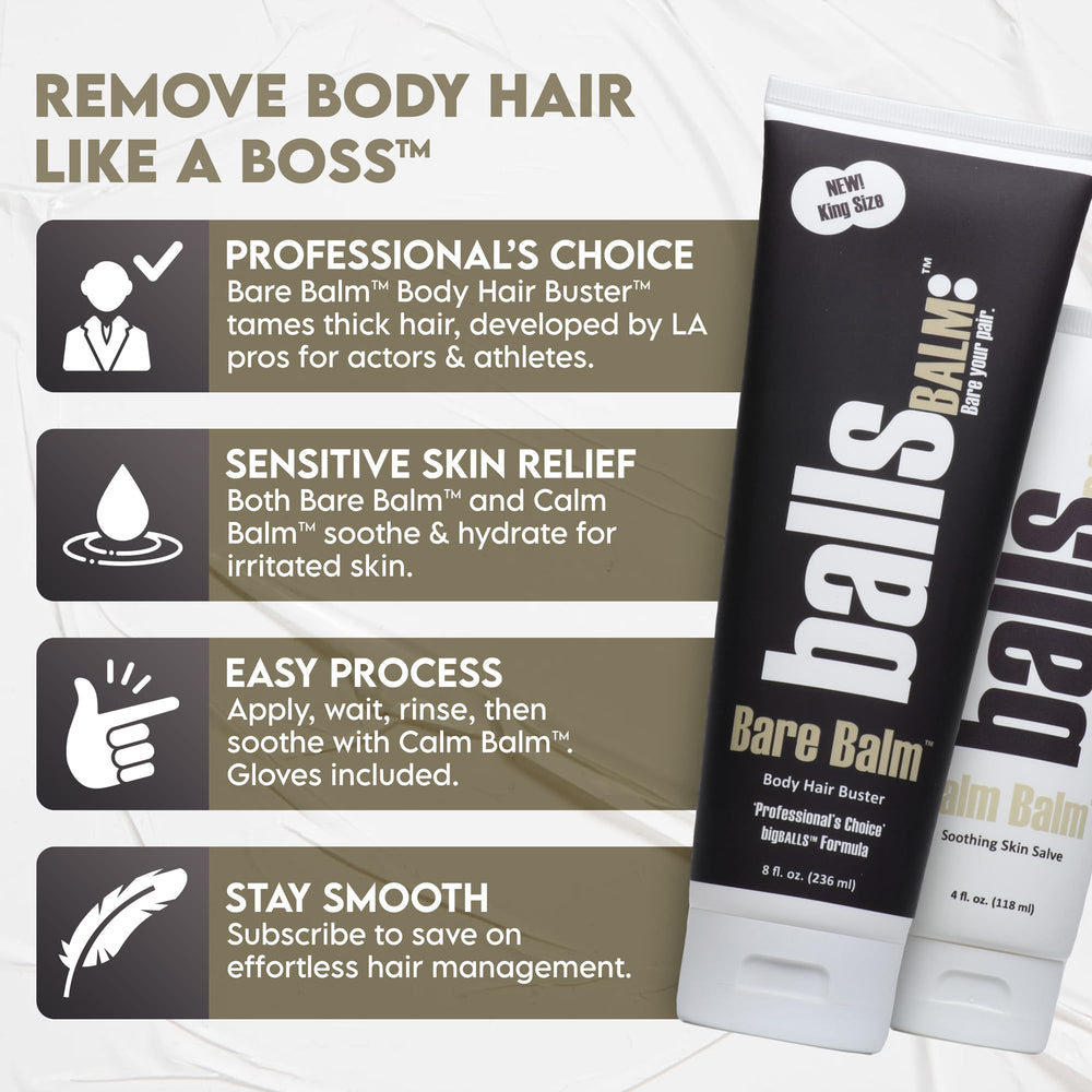 ballsBALM Bare Balm cream texture—rich, gentle coverage for hair management.