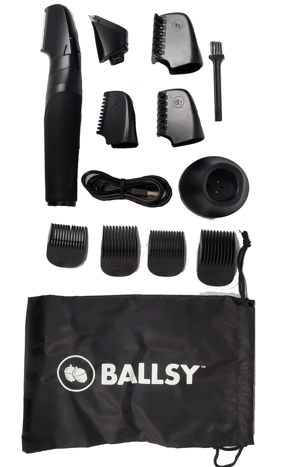 Ballsy B2 vertical-head design reaching hard-to-reach areas for smooth grooming.