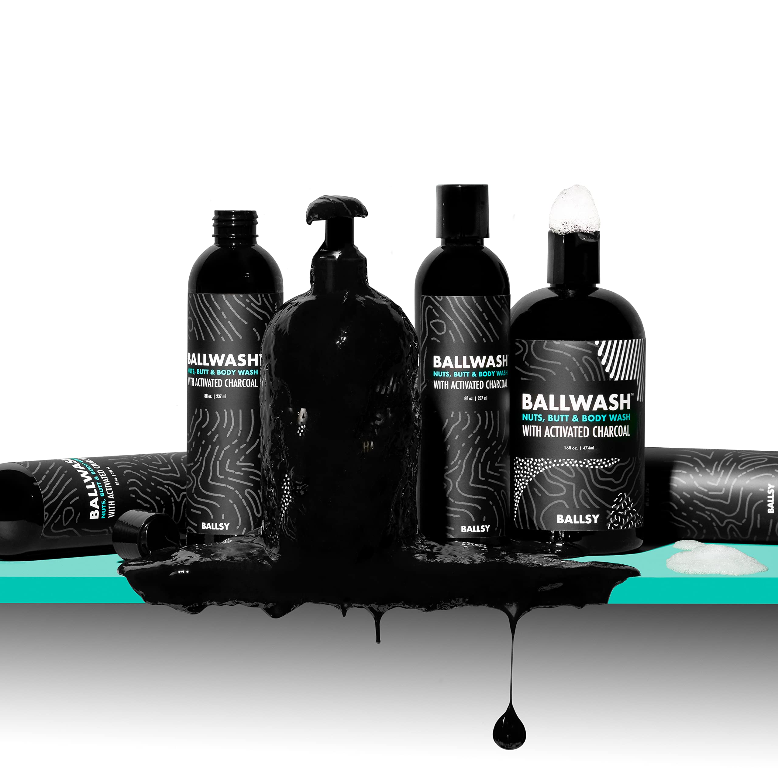 Ballsy USA-made label and bottle scene communicates quality and domestic manufacturing.