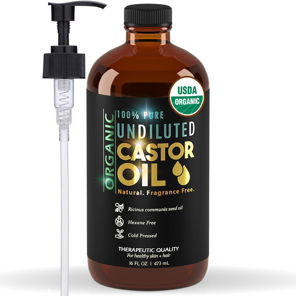 BALM OF GILEAD castor oil bottle with pump for easy daily application