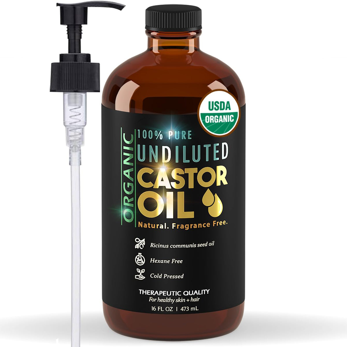 BALM OF GILEAD castor oil bottle with pump for easy daily application