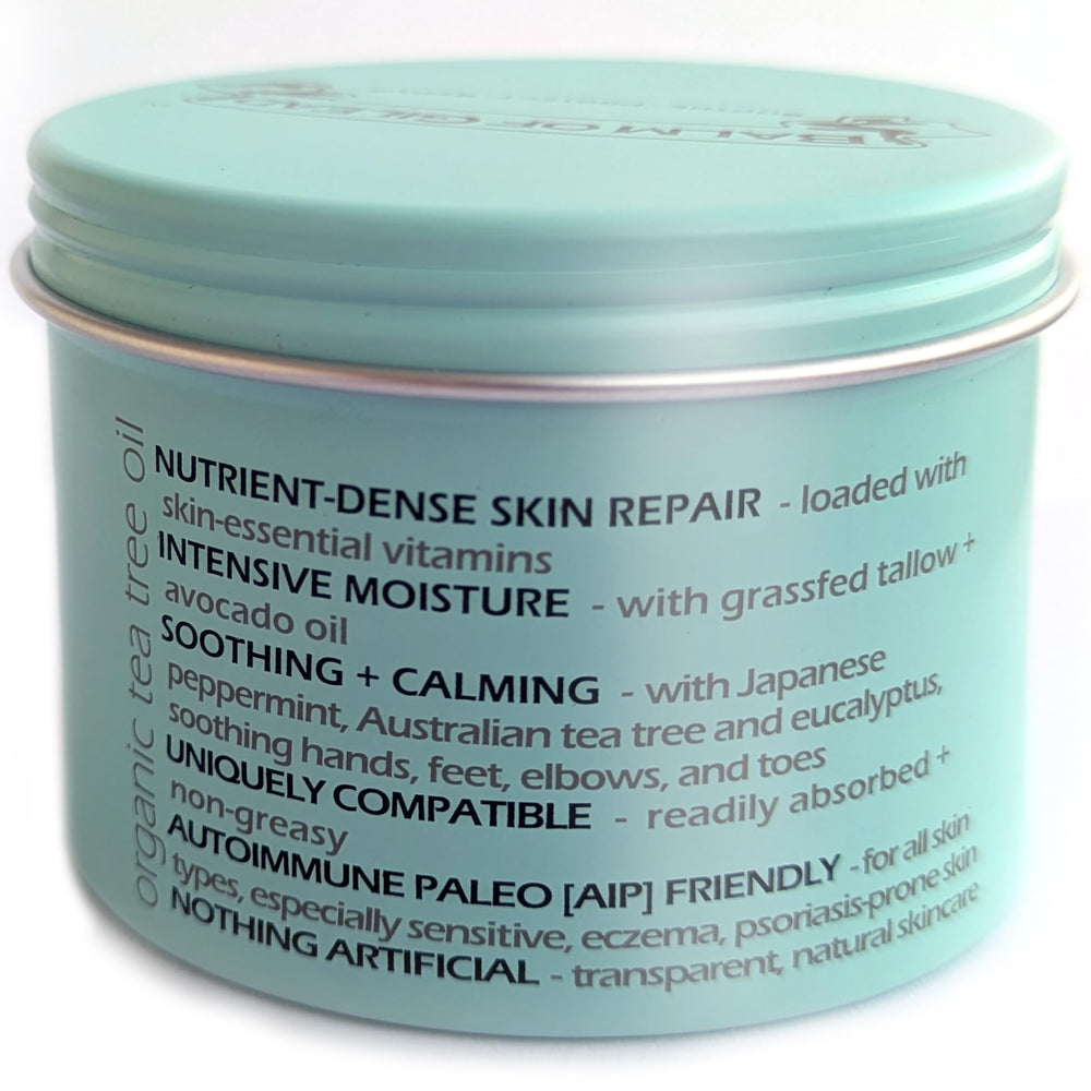 BALM OF GILEAD foot-cream packaging from USA highlights clean, natural ingredients.