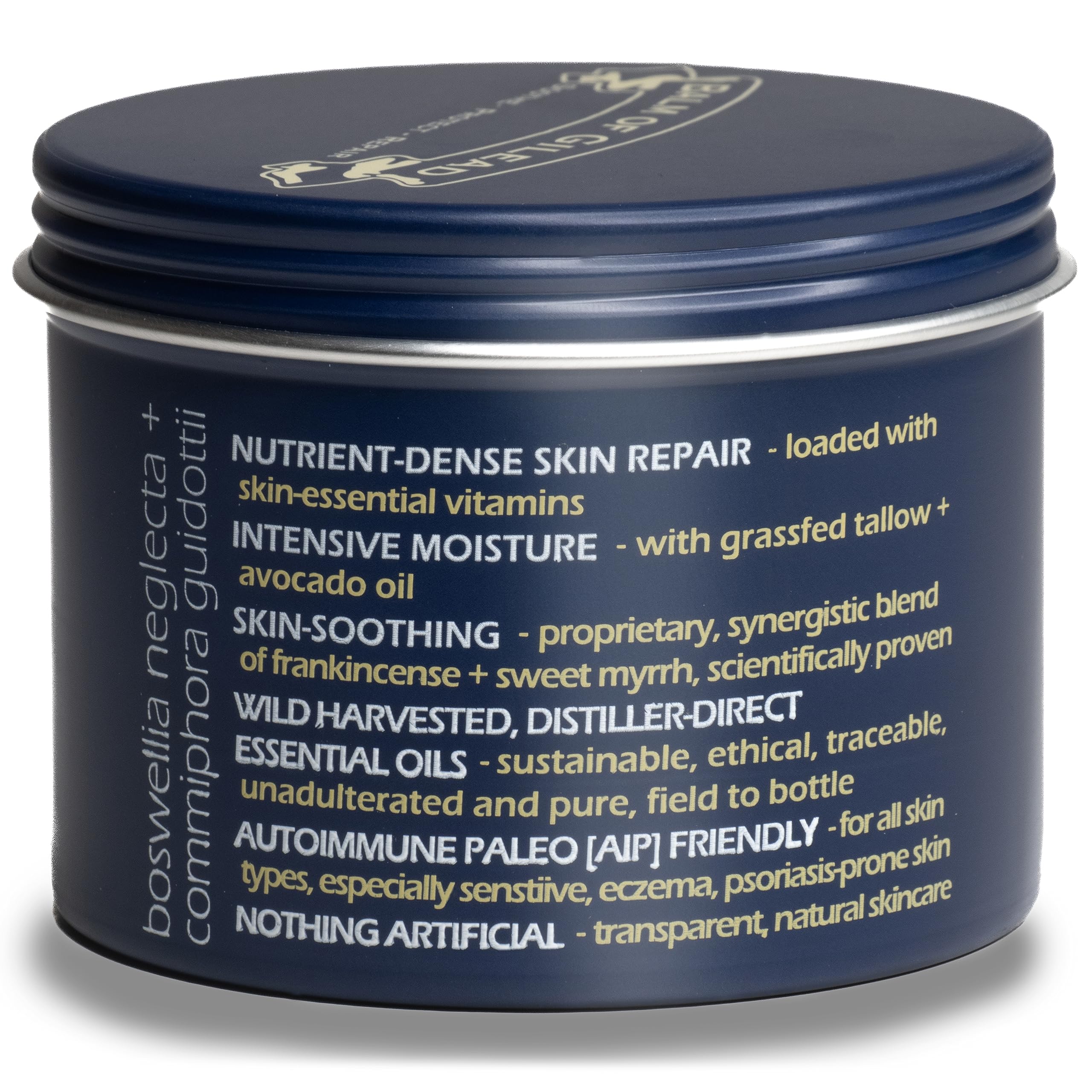 BALM OF GILEAD field-to-bottle label highlights traceability and ethical harvest
