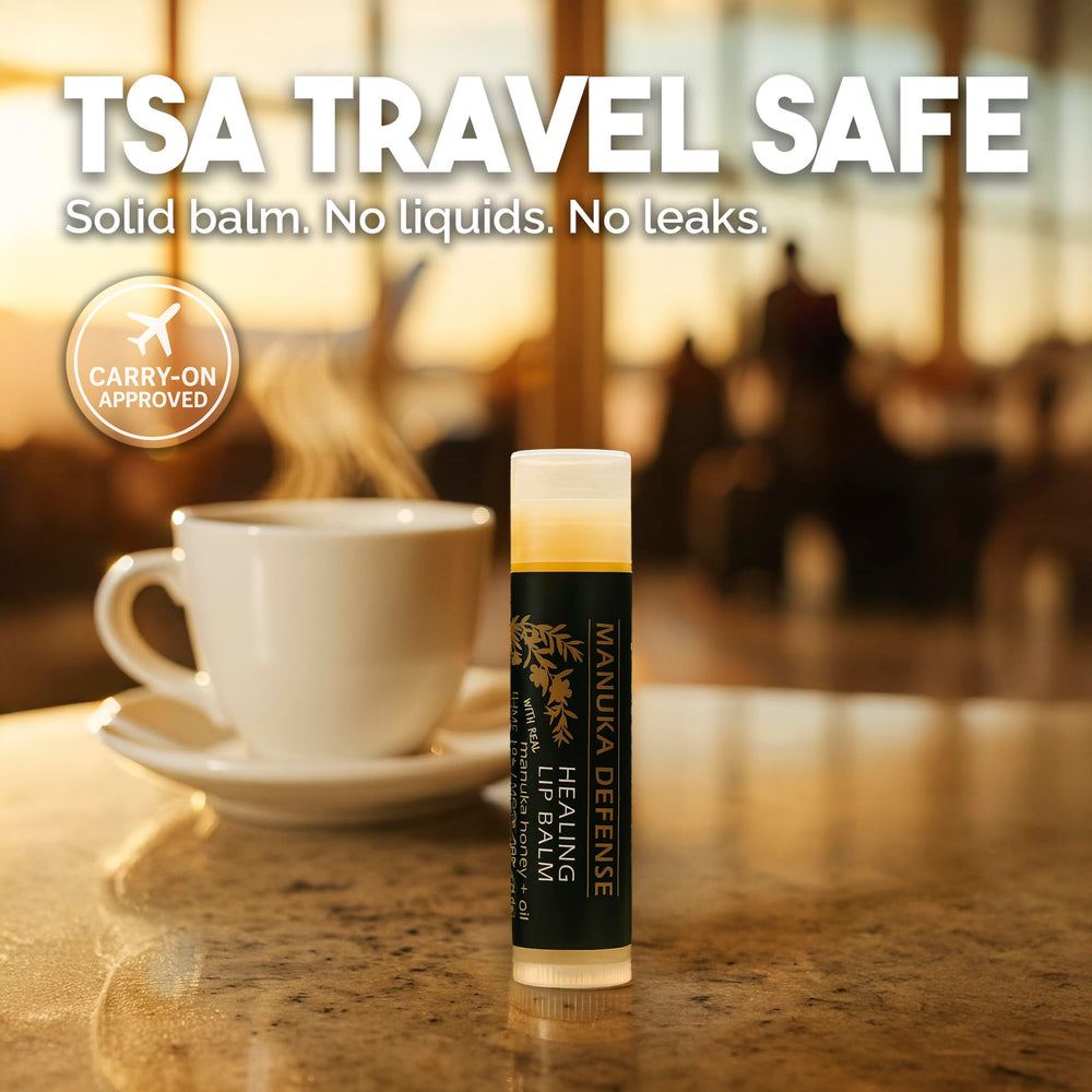 BALM OF GILEAD Manuka Defense tea tree and eucalyptus infusion close-up.