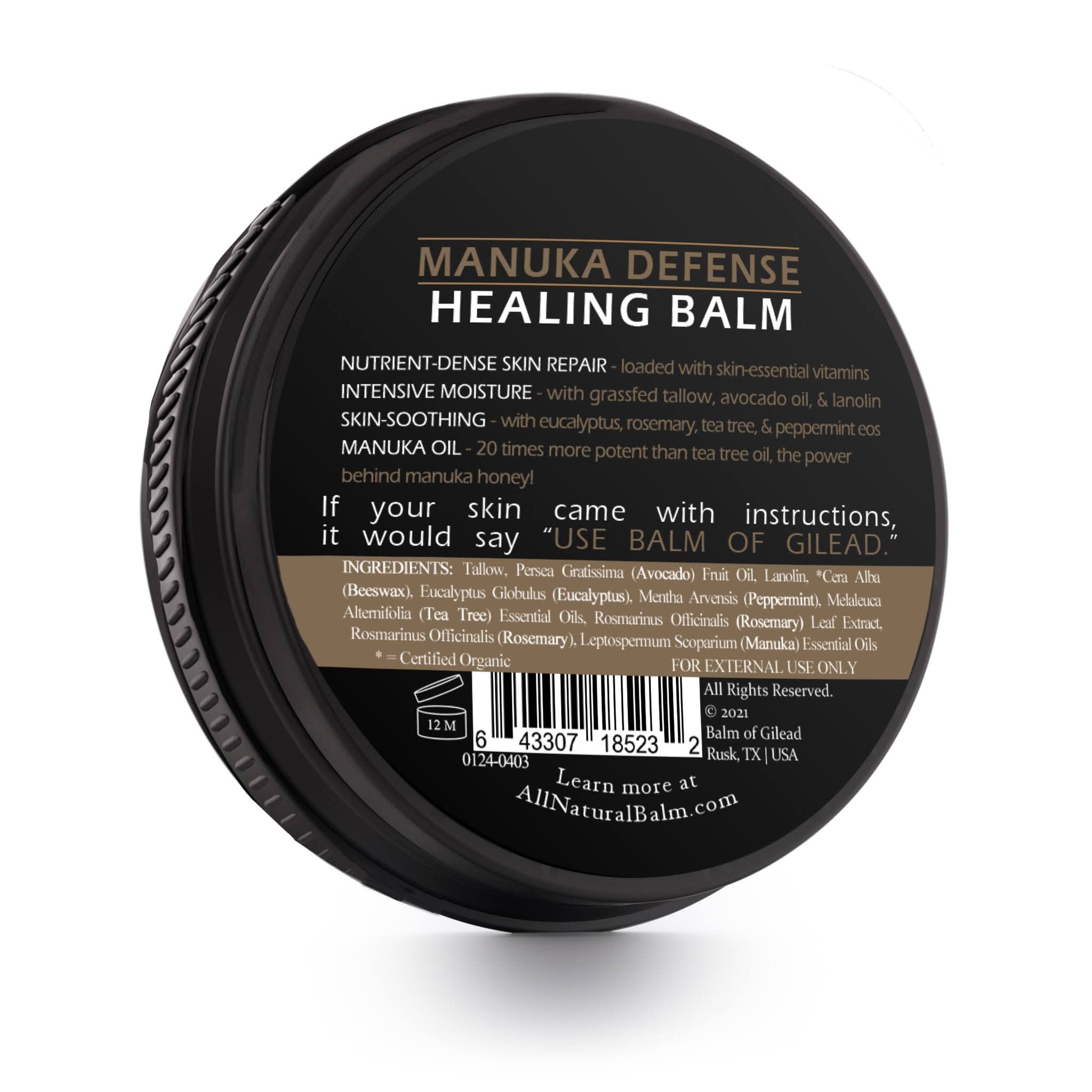 BALM OF GILEAD Manuka Oil ingredient closeup highlighting natural skin comfort.