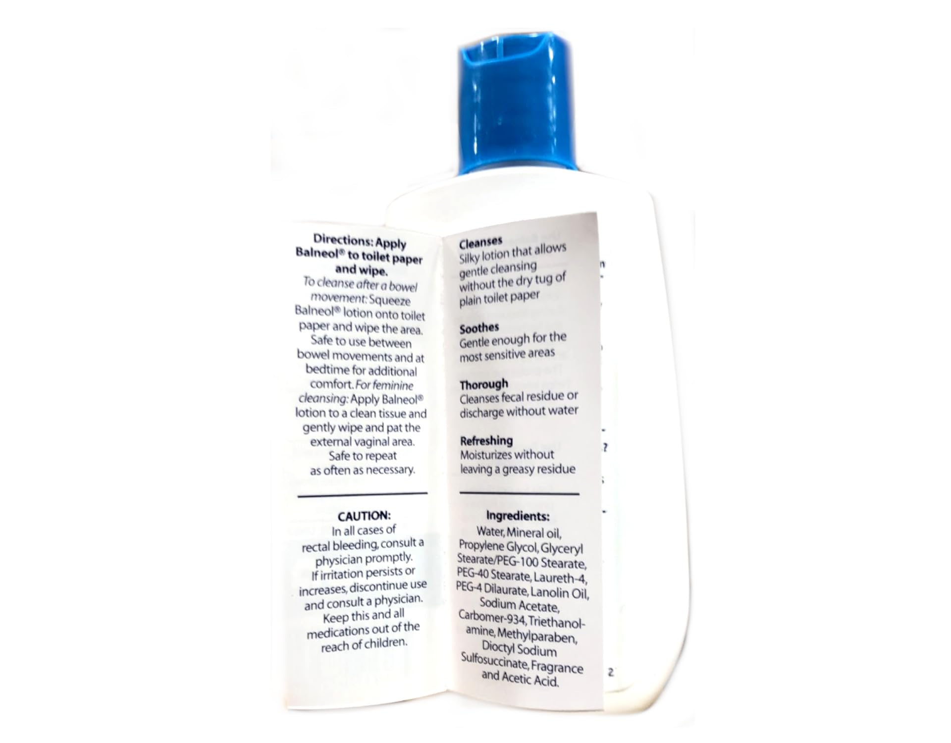 Balneol cleansing lotion image focusing on gentle care for sensitive skin areas
