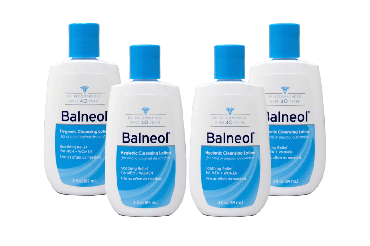 Balneol bottle front view for gentle, waterless cleansing