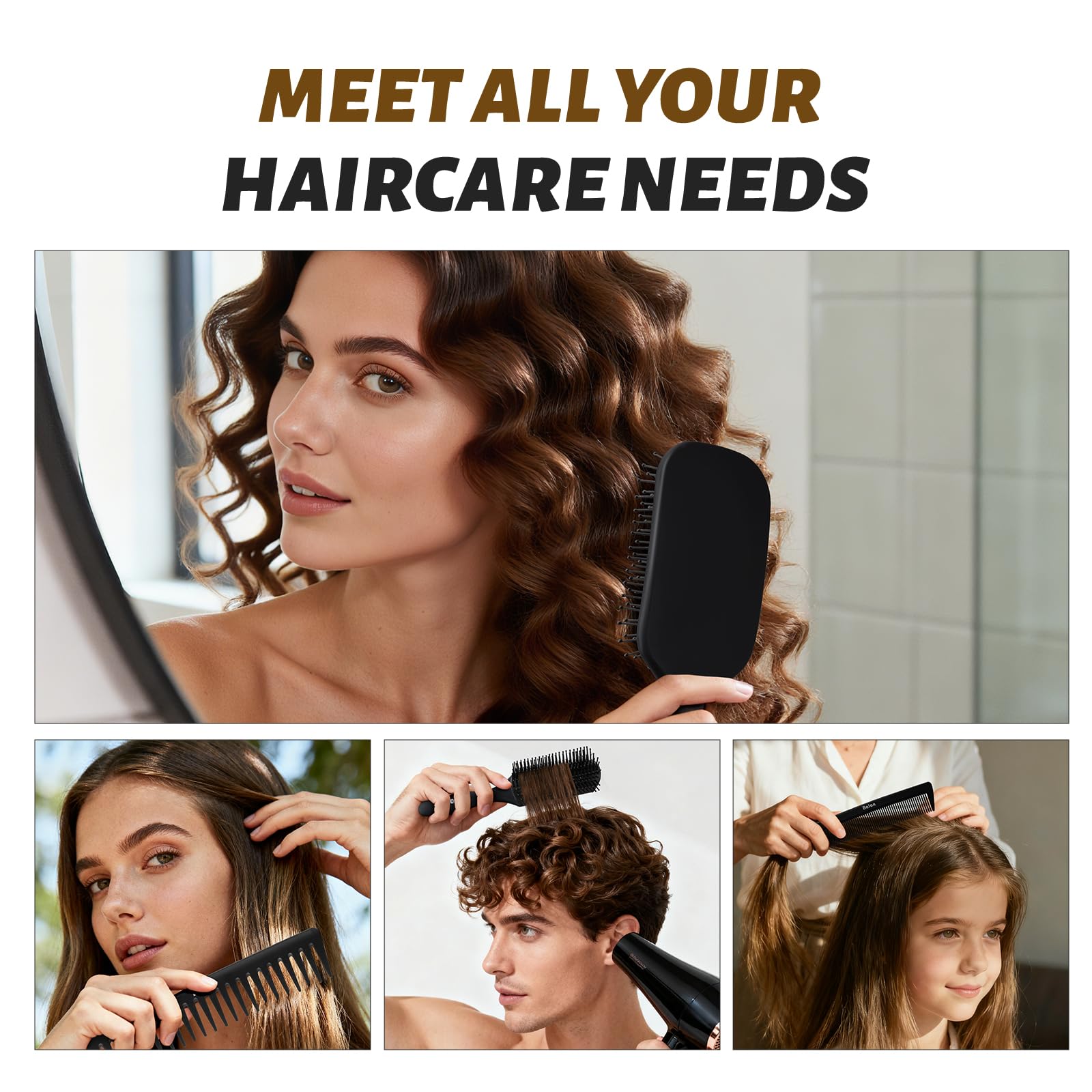 BALON close-up carbon bristles providing gentle scalp massage