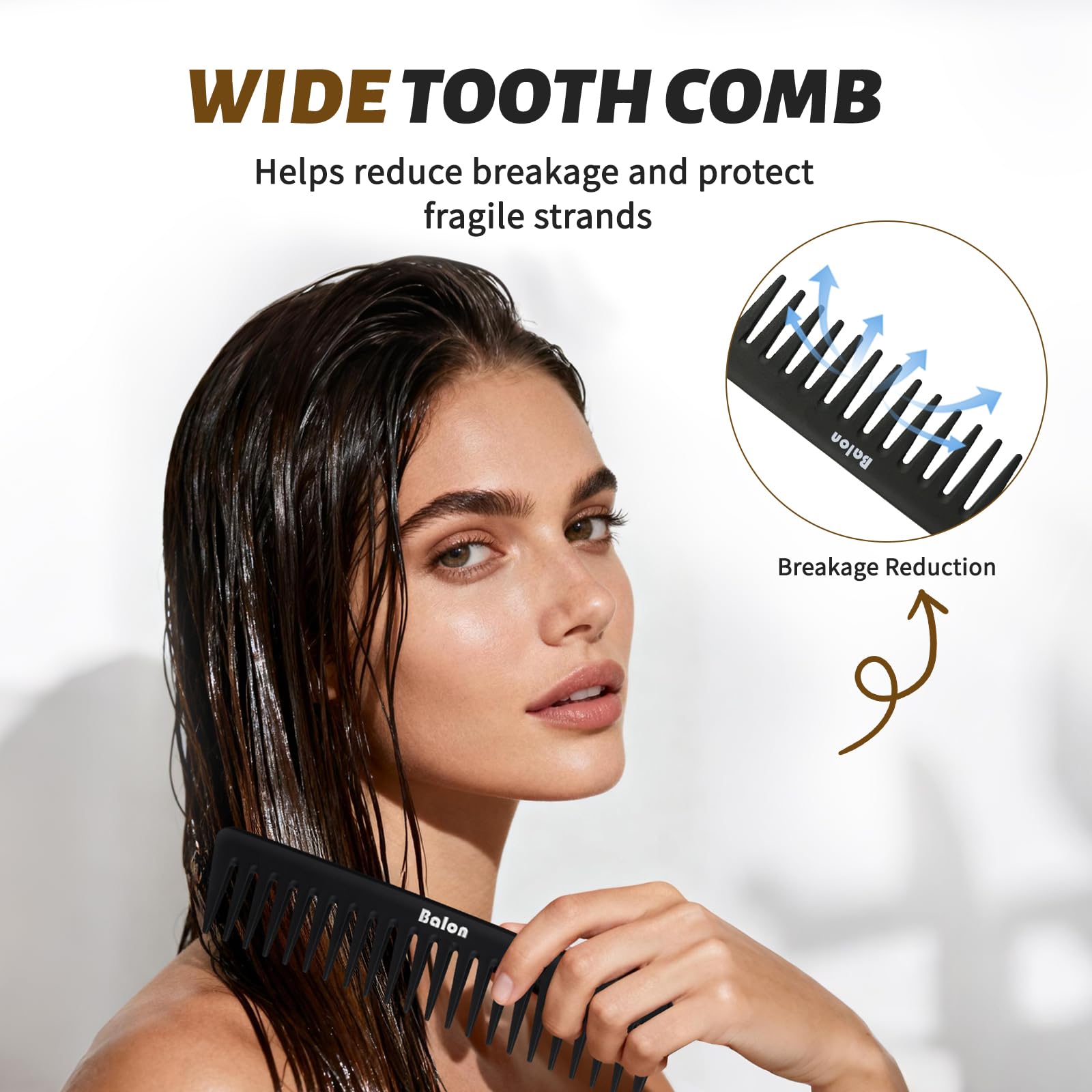BALON hair brush tail comb for precise sectioning and parting
