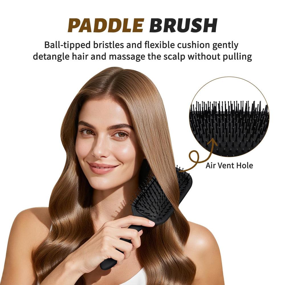 BALON hair brush wide-tooth comb detangles thick or curly hair