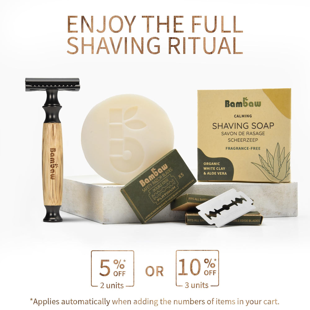 Bambaw digital user manual included to optimize shaving results.