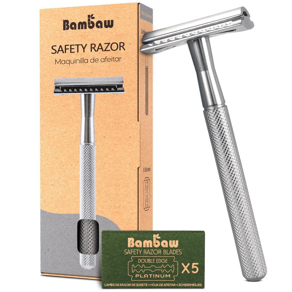 Bambaw double-edge razor in silver for a precise, sustainable shave