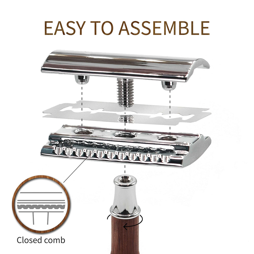 Bambaw safety razor stainless-steel parts ensure durable, long-lasting performance.