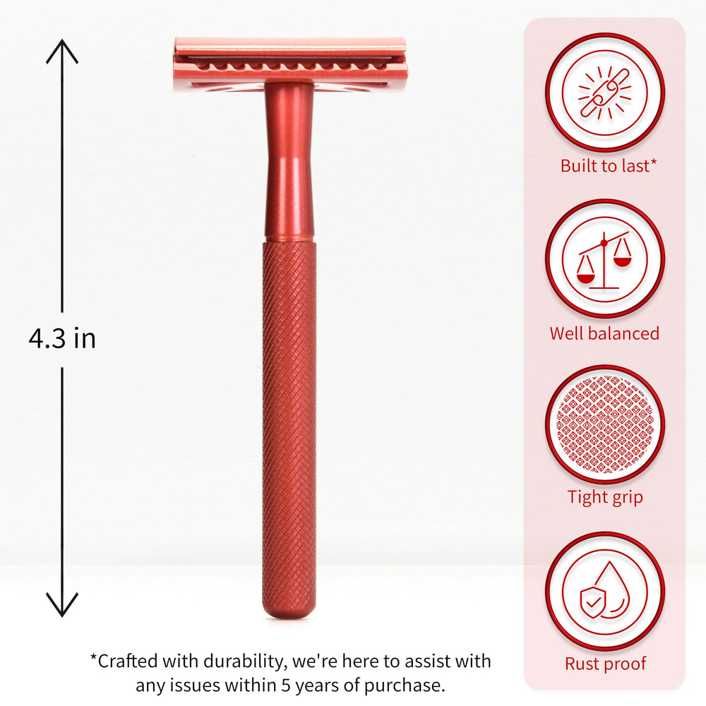 Bambaw double-edged safety razor demonstrates long-lasting, cost-efficient shaving.