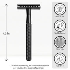 Bambaw safety razor blades pack highlights five stainless blades for ready-to-use setup.