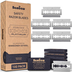 Bambaw Swedish steel blades pack shot highlighting precise shaving.