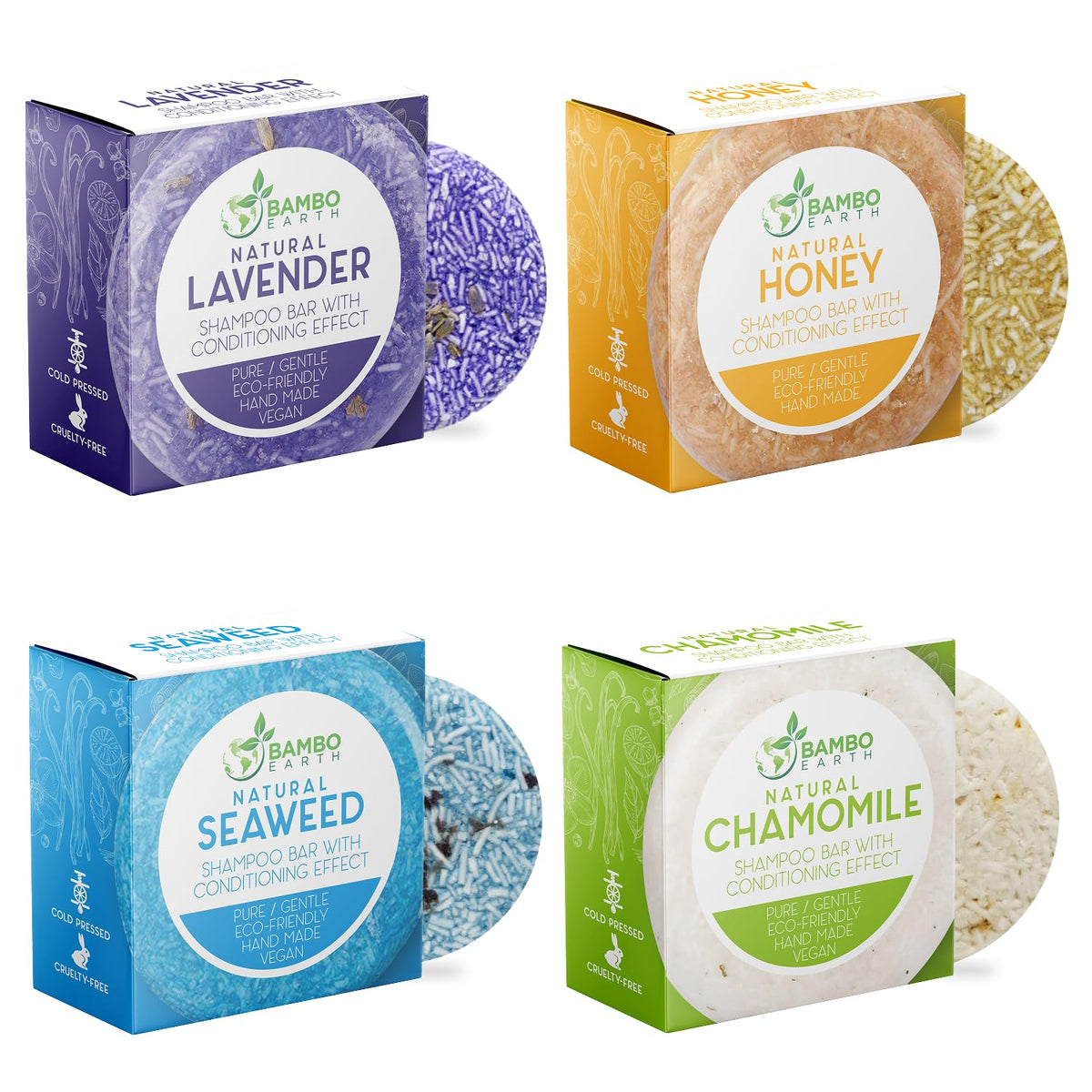 BAMBOEARTH solid shampoo bar packaging biodegradeable emphasizes eco-friendly zero-waste routine