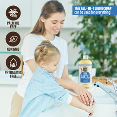 BAMBOO AND BIRCH Pure Castile Soap Liquid lather shows creamy mild cleansing.