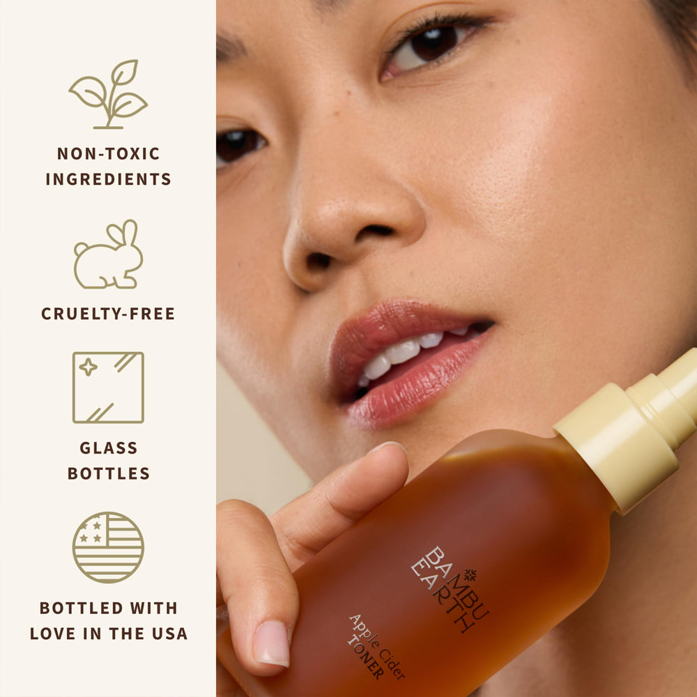 Ingredients label for Bambu Earth toner highlighting organic botanicals.