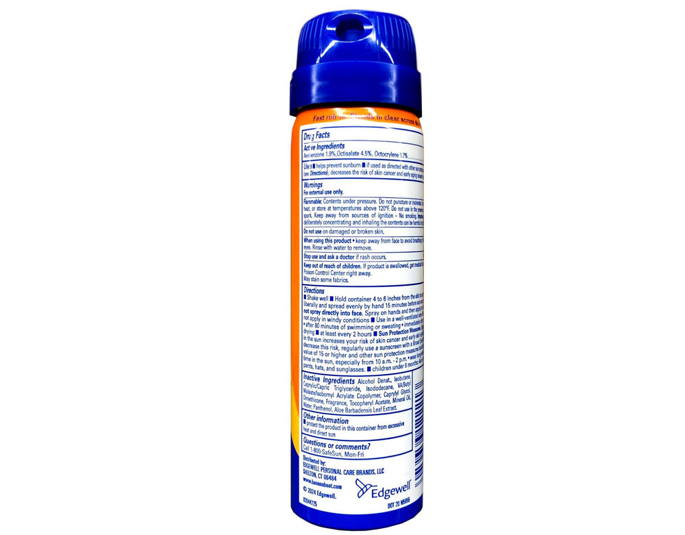 Banana Boat UV protection label highlights UVA/UVB coverage for everyday outdoor activities.