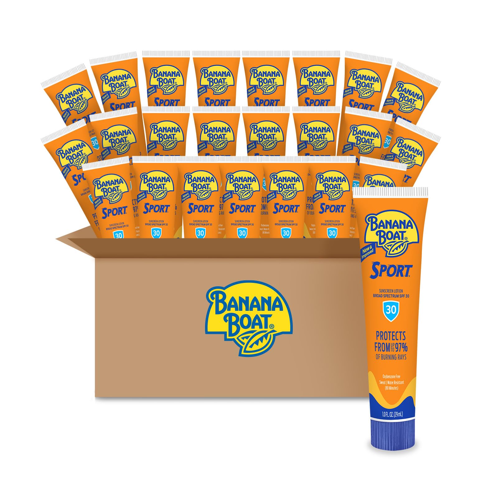 Banana Boat Sport Ultra SPF 30 lotion bottle showing compact travel-size protection for active days outdoors