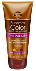 Banana Boat Summer Color Self-Tanning Lotion pack-application promotes even color development for a sunless glow.
