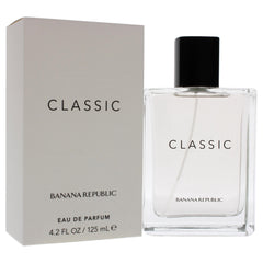 Banana Republic Classic bottle close-up cap view emphasizes clean, minimalist aesthetic.