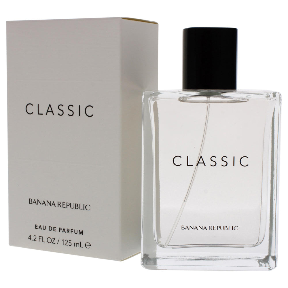 Banana Republic Classic vanity shot suggests day-to-night versatility and refinement.
