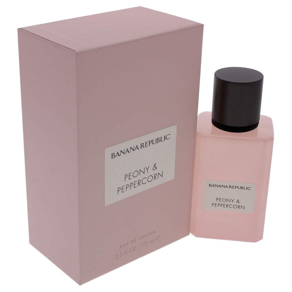 Banana Republic Icon Peony Peppercorn wear image suggests versatile fragrance for day or evening.