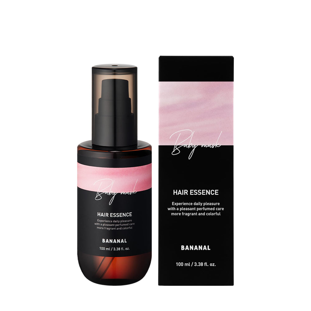 BANANAL 2-in-1 hair oil bottle delivering lightweight nourishment for daily shine.