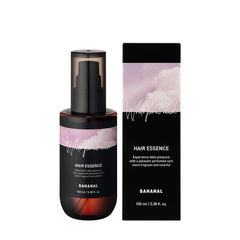 BANANAL 2-in-1 hair oil serum argan bottle pour shows quick absorption for nourished ends.