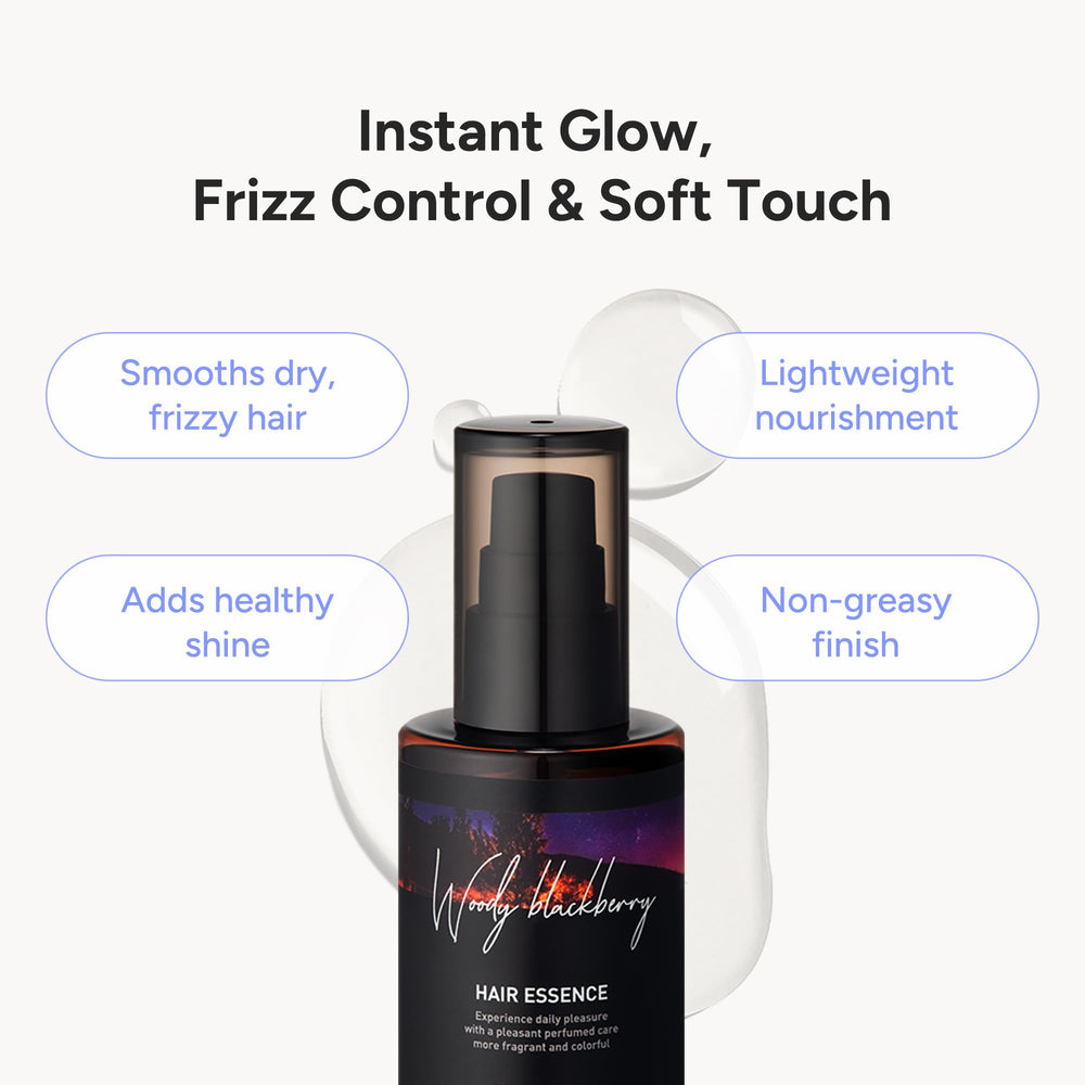 BANANAL frizz-control flyaways image illustrates smoother hairstyle with reduced daytime frizz.