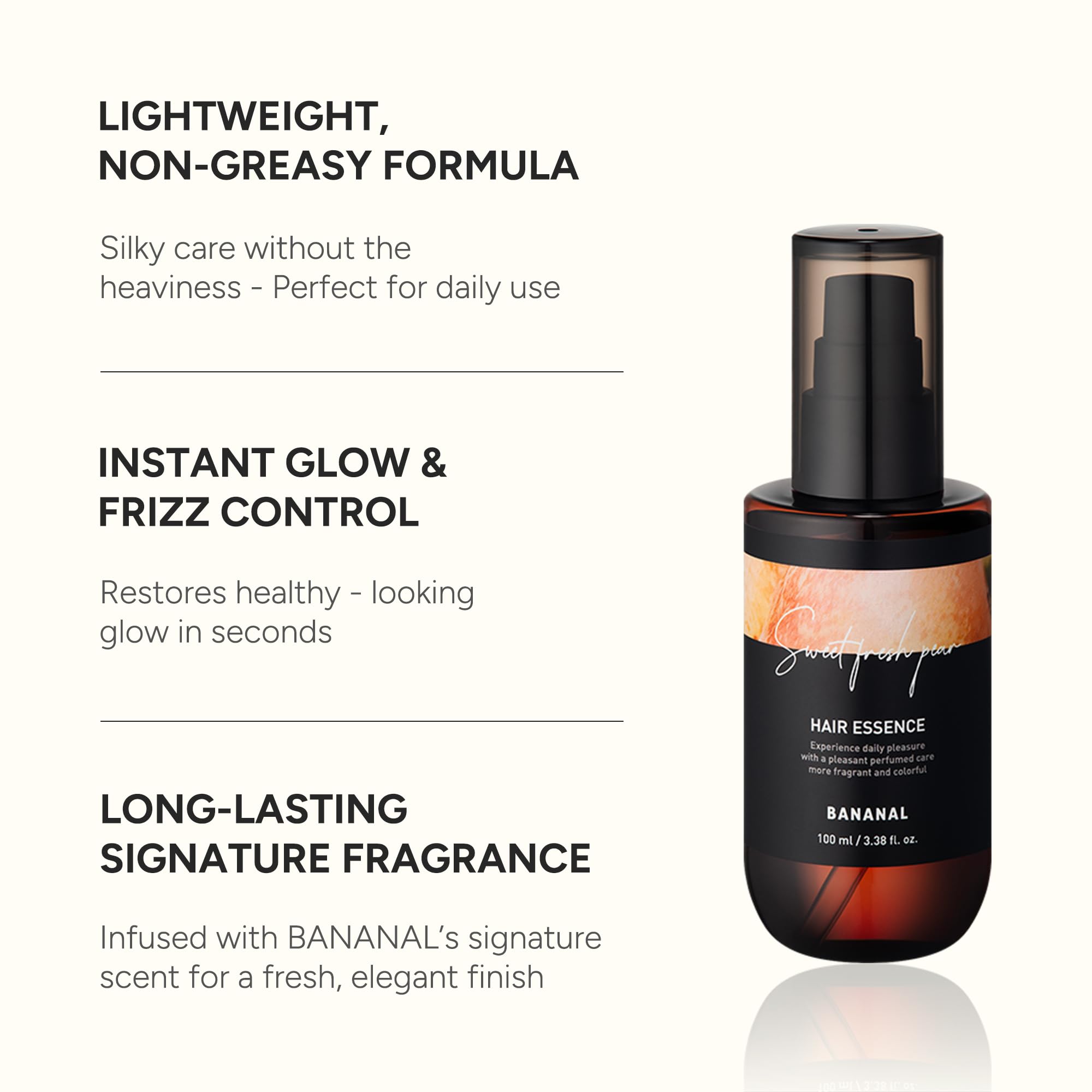 Bananal glass hair shine finish image showing glossy, frizz-controlled strands.