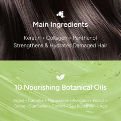 BANANAL glass hair shine on strands for frizz control and sleek look.