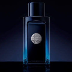 Banderas Antonio Perfumes The Icon bottle close up highlighting the elegant masculine packaging.