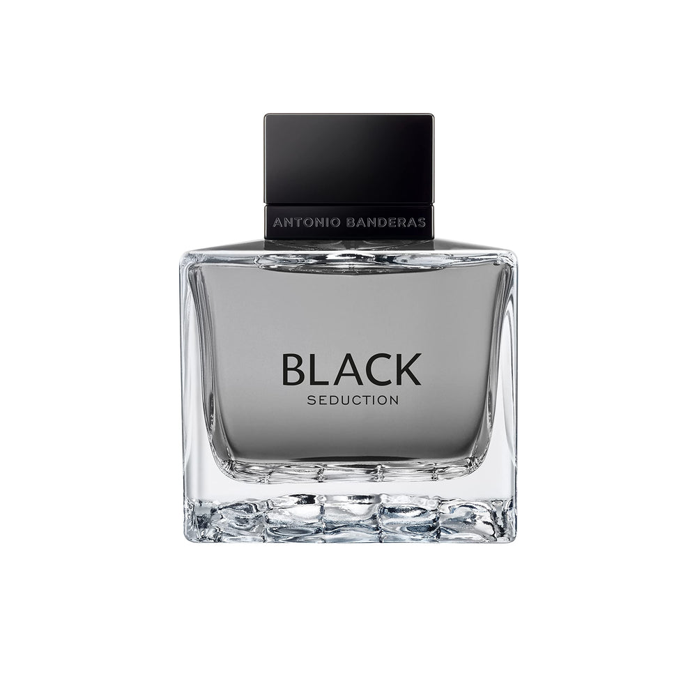 Banderas Black Seduction closeup emphasizes amber-woody notes for a confident vibe.