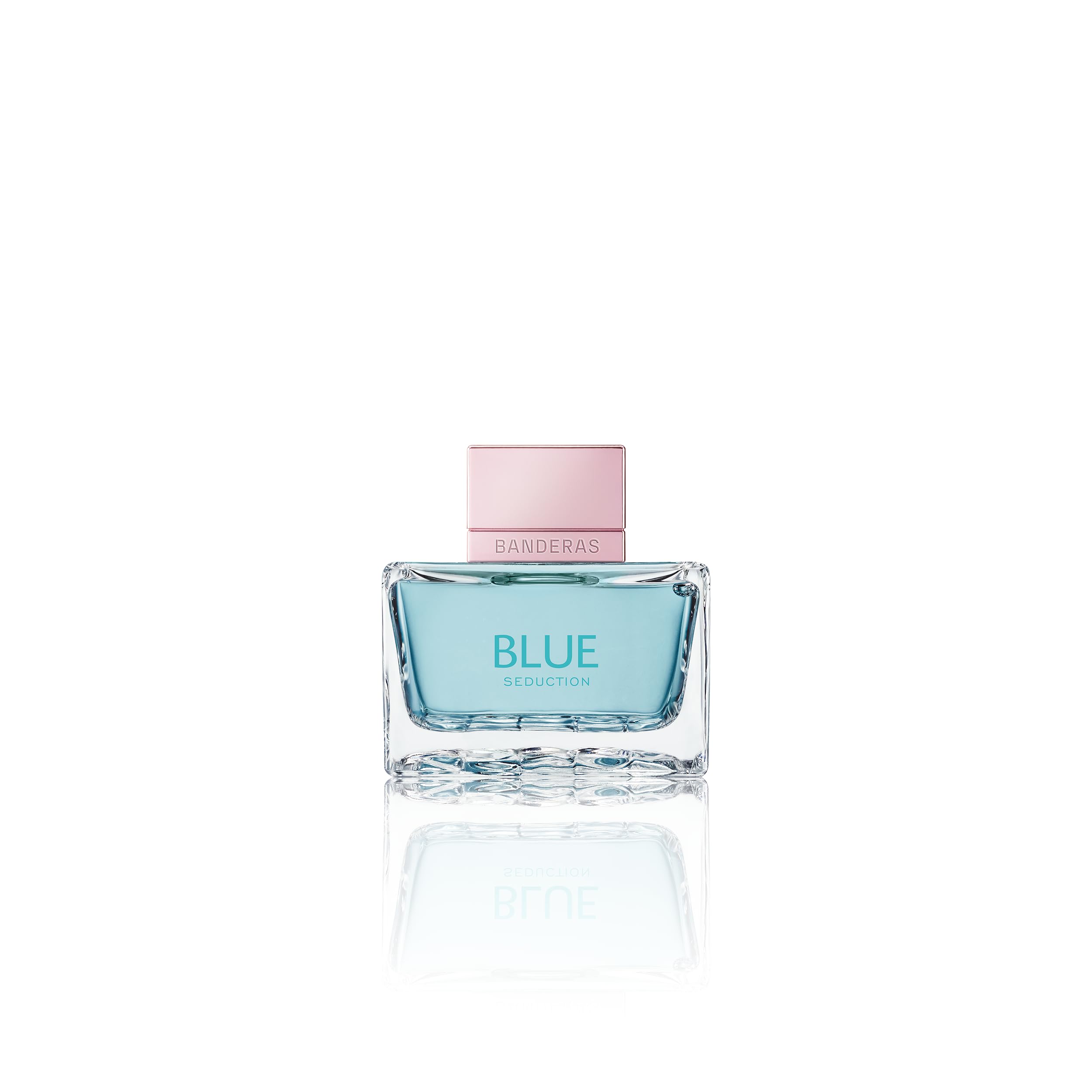Banderas Blue Seduction apply-on-skin image demonstrates smooth mist for daily use.