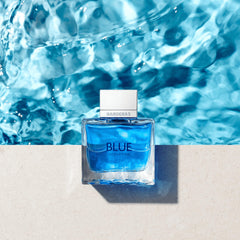Banderas Blue Seduction box packaging highlighting long lasting casual fragrance.