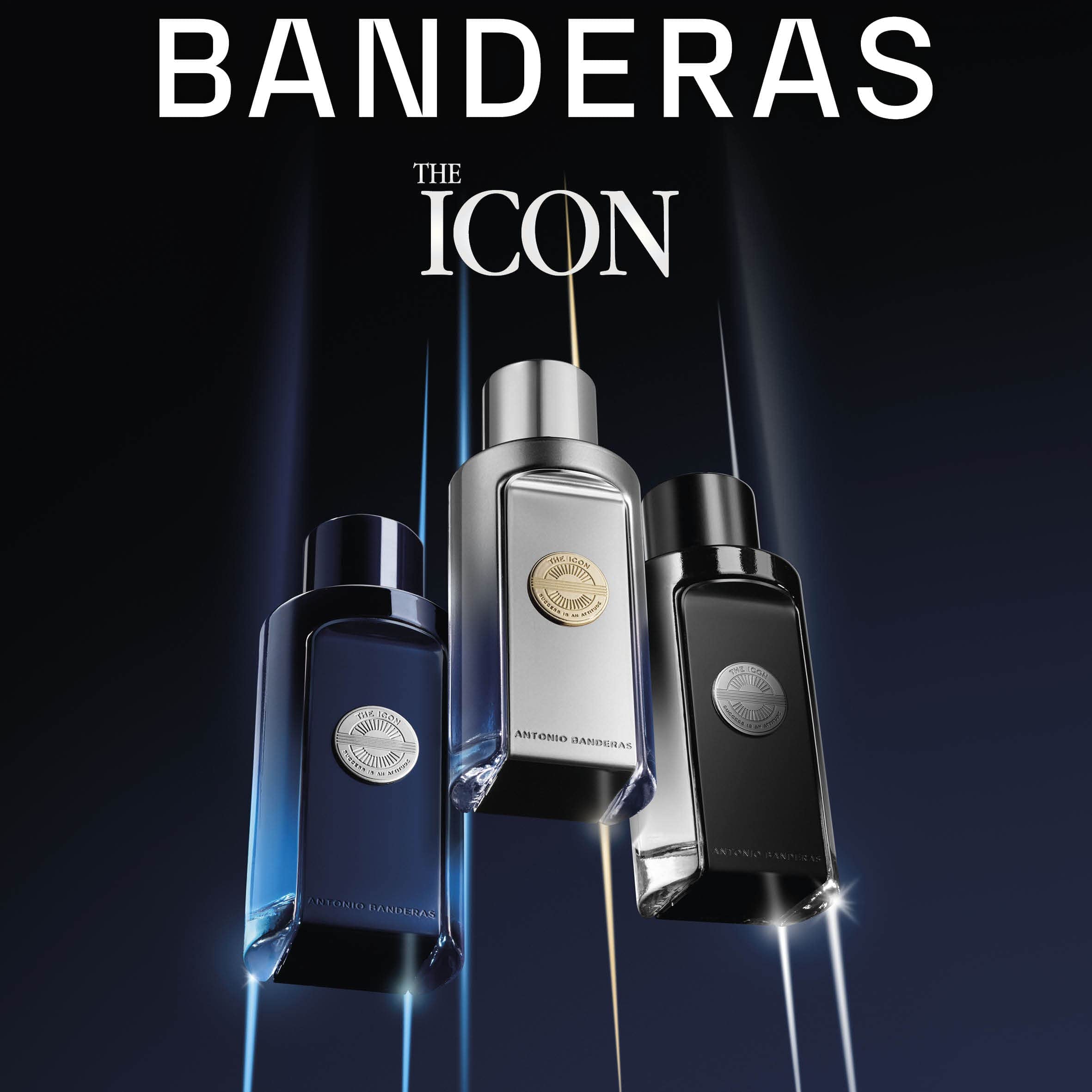 Banderas Icon Elixir bottle closeup highlighting premium craftsmanship and lasting scent.