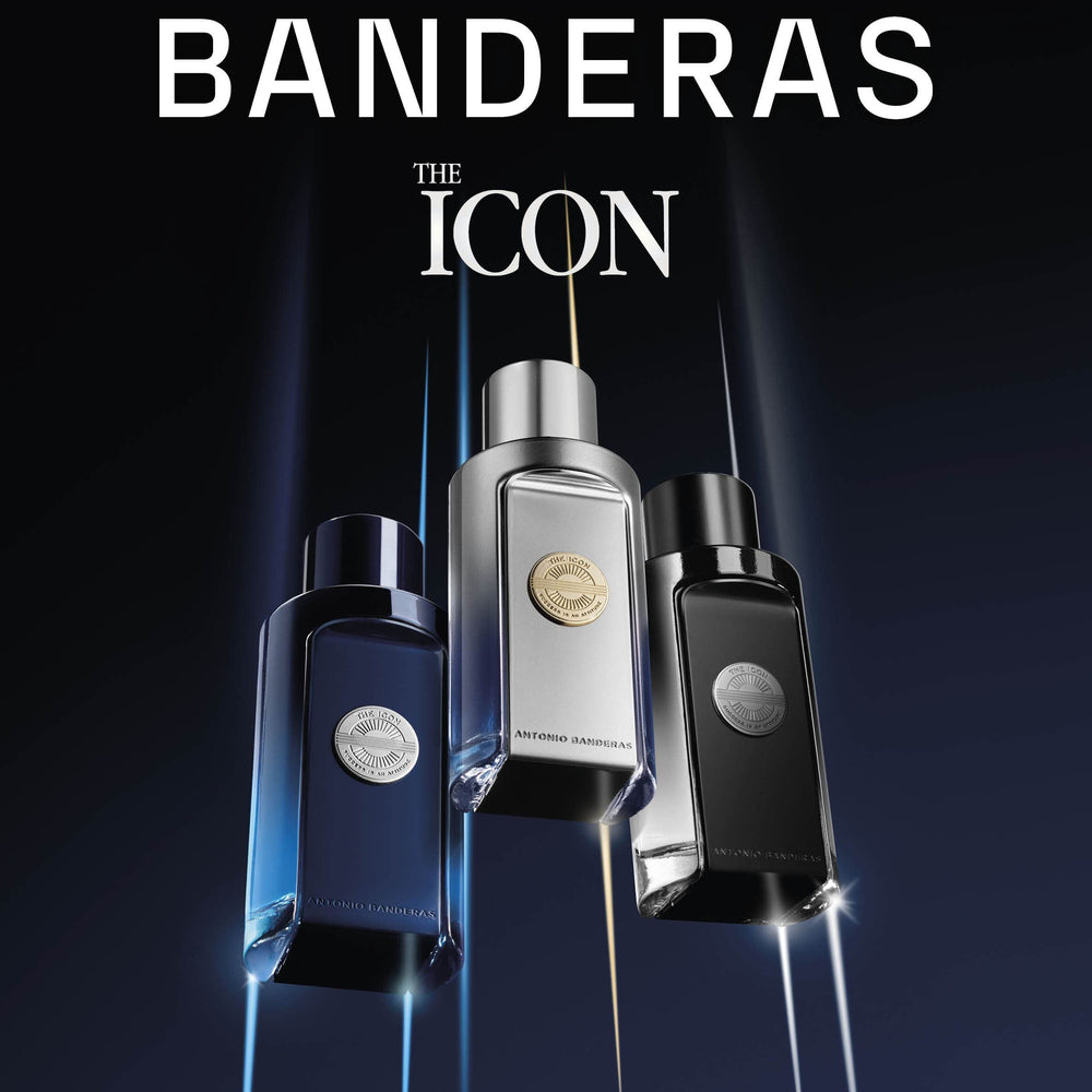 Banderas Icon Elixir bottle closeup highlighting premium craftsmanship and lasting scent.