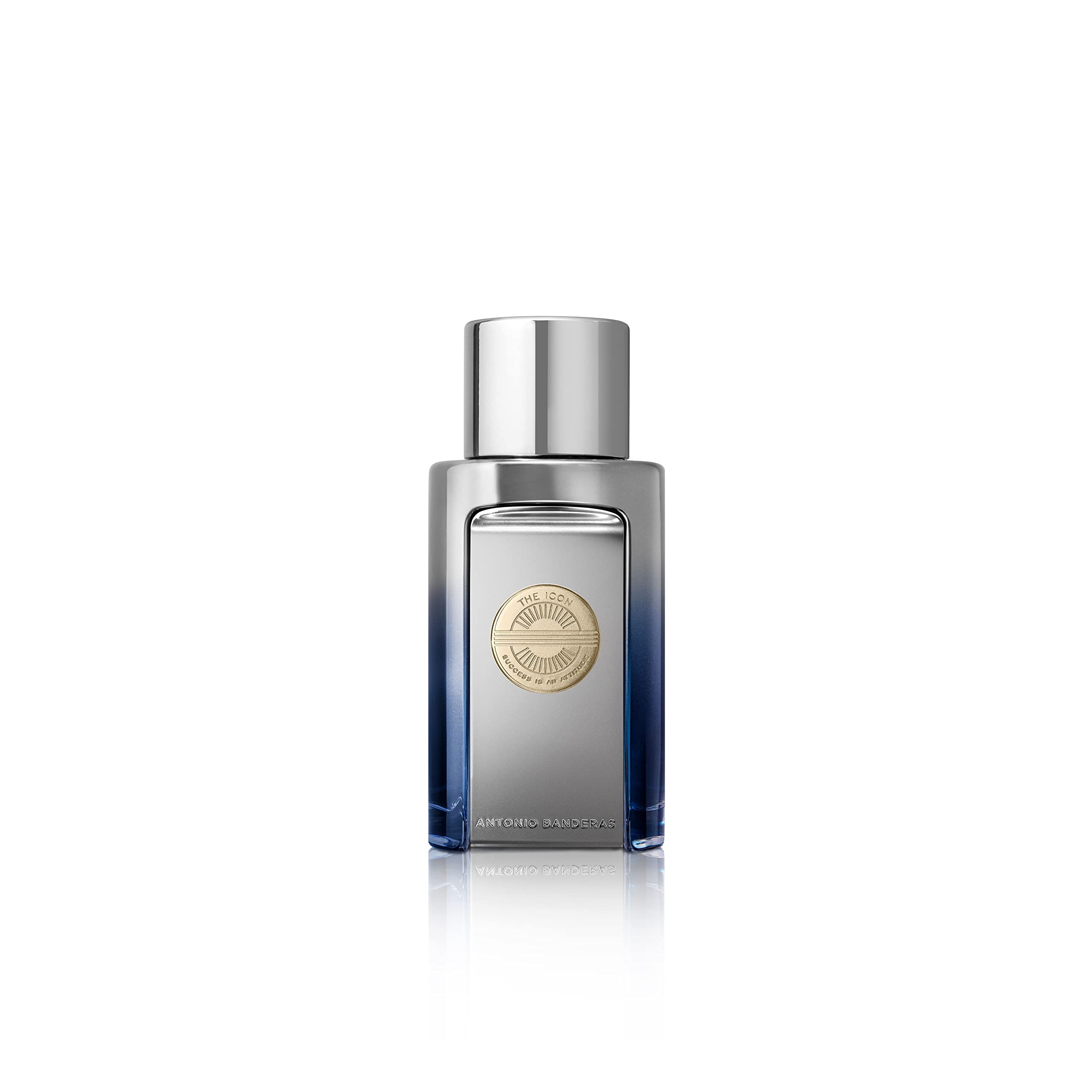 Banderas Icon Elixir top notes cardamom for a spicy edge.