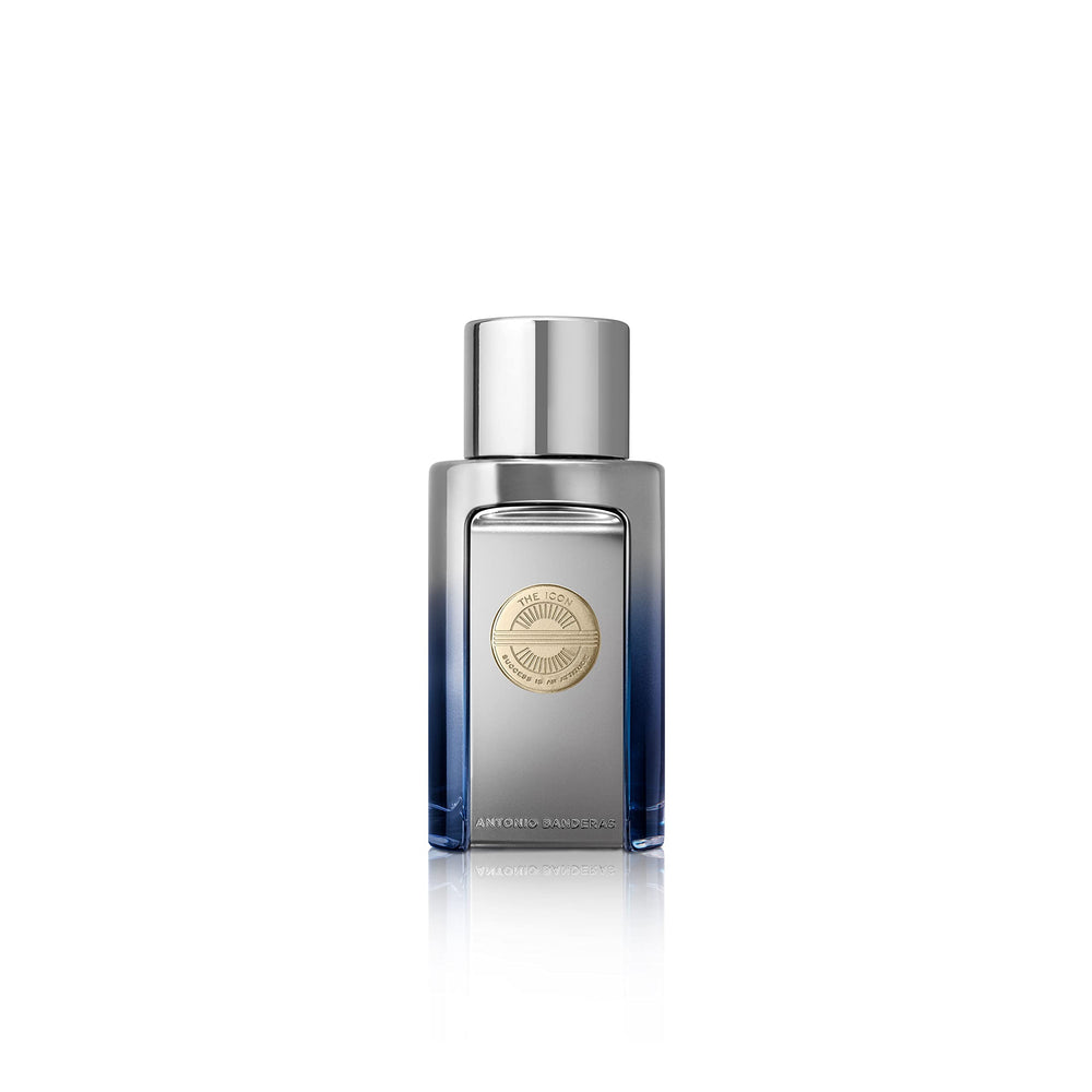 Banderas Icon Elixir top notes cardamom for a spicy edge.