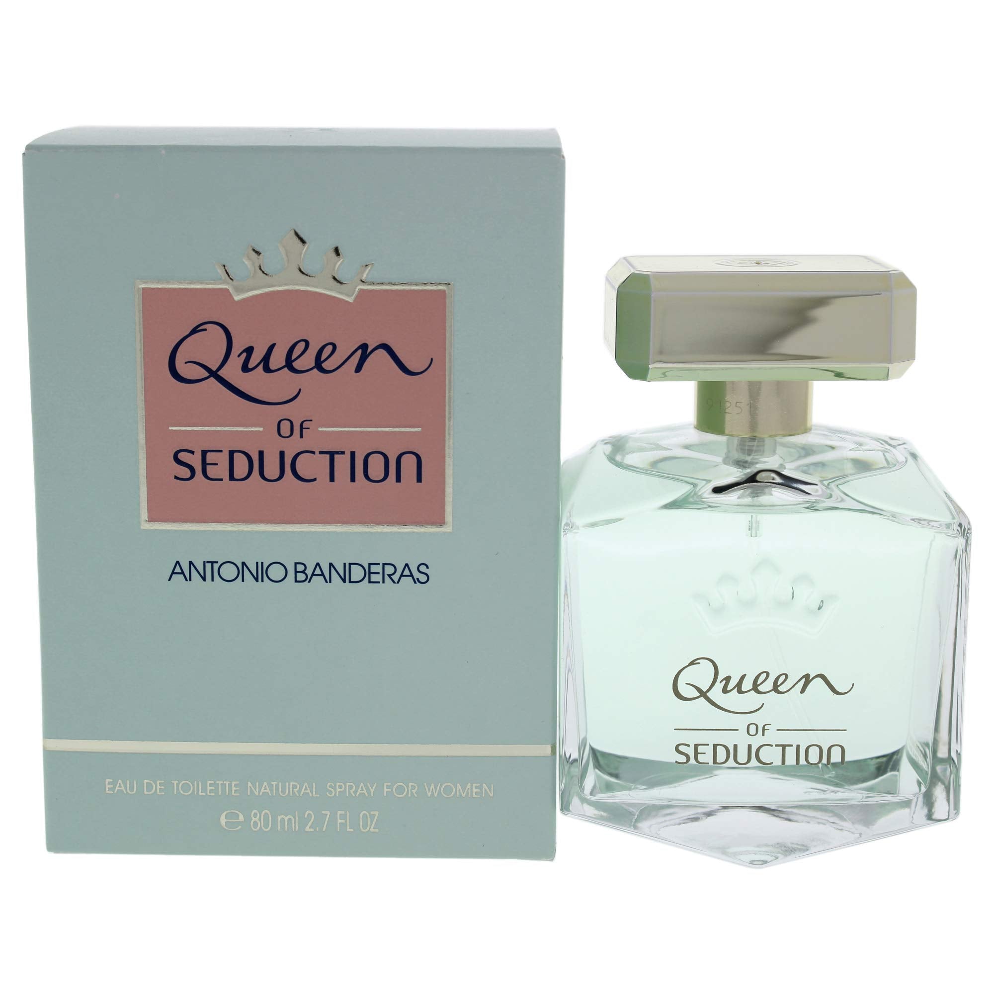 Antonio Banderas Queen of Seduction bottle for evening floral allure.