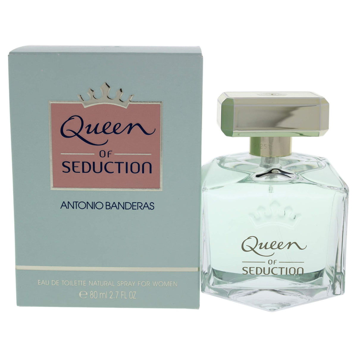 Antonio Banderas Queen of Seduction bottle for evening floral allure.