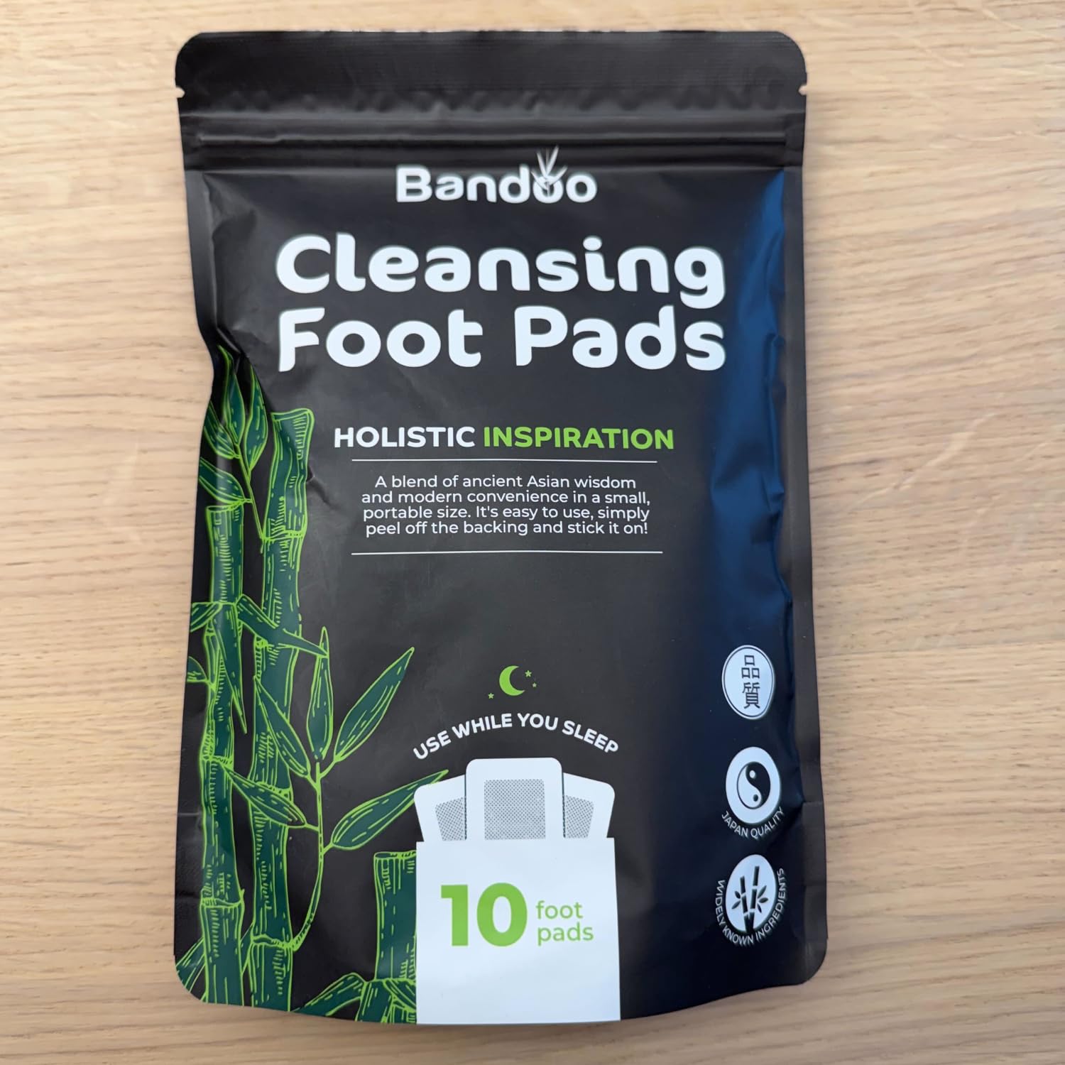 Bandoo Foot Pads Nightly Care routine illustrates relaxing self-care ritual.